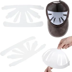 10Pcs Baseball Caps Inserts Shapers, White Plastic Card Hat Inner Support, Cap Fitter Inserts Felt Hat Sweat Liner, Universal Cap Inner Liner for Fitted Caps Ball Sports Caps