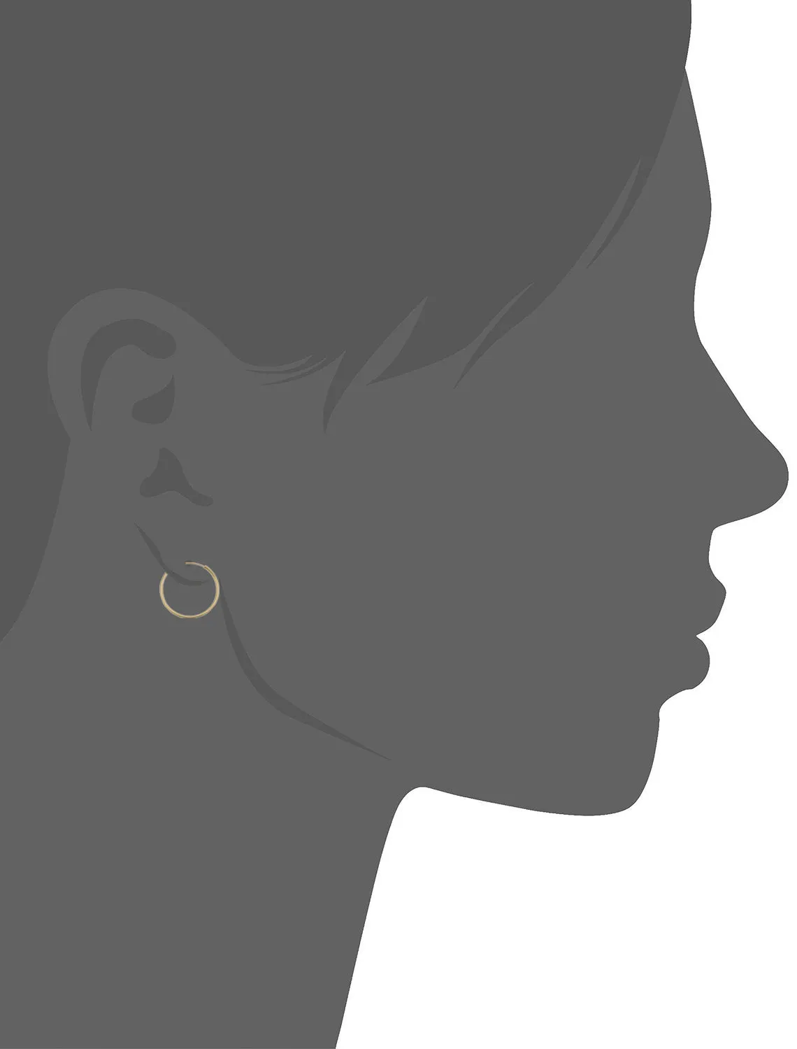 14k Yellow Gold 1mm Thick 18mm Round Tube Endless Hoop Earrings