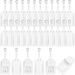 30 Pieces Leather Luggage Tag Women Identifiers Travel Suitcase Tags for Luggage Travel Backpack Bag Wedding Favors Women Men Adults Bulk
