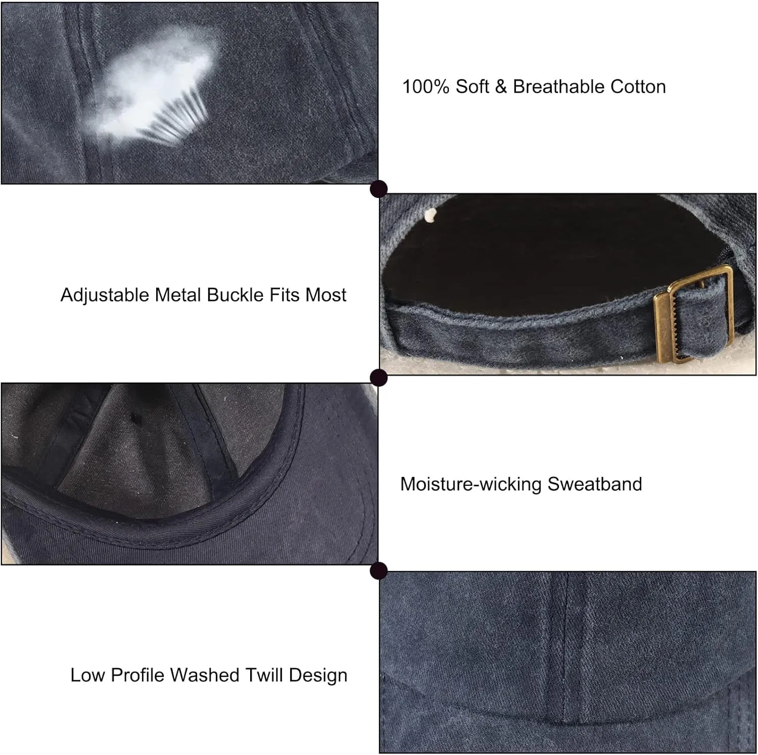 4 Pack Distressed Baseball Cap Adjustable Twill Vintage Washed Blanks Baseball Hat Plain Retro Dad Hat for Men Women