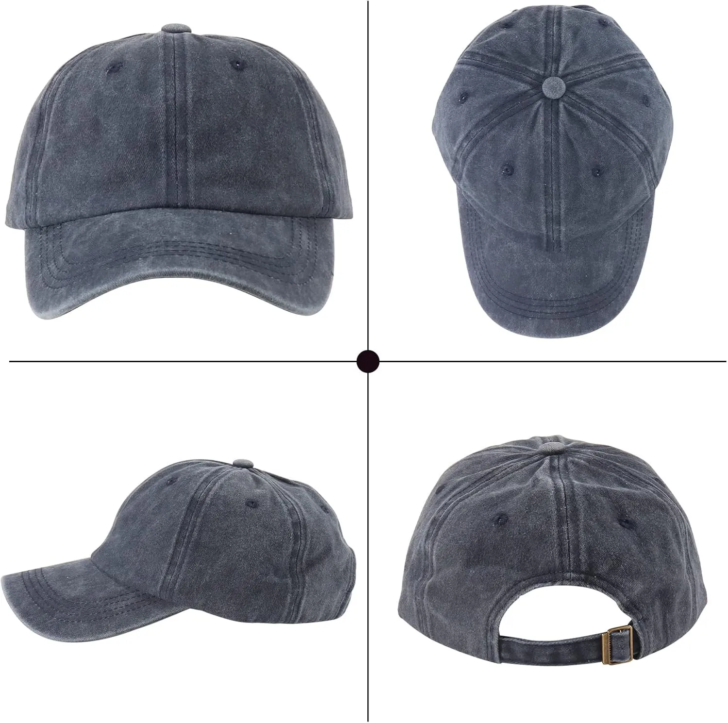 4 Pack Distressed Baseball Cap Adjustable Twill Vintage Washed Blanks Baseball Hat Plain Retro Dad Hat for Men Women