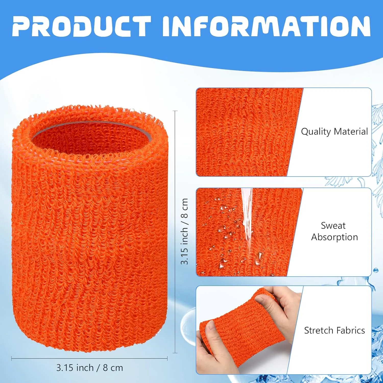 6 Pcs Sports Wristbands Sports Absorbent Wristband Wrist Athletic Sweat Bands