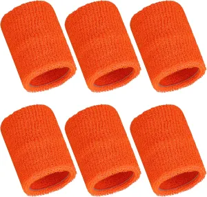 6 Pcs Sports Wristbands Sports Absorbent Wristband Wrist Athletic Sweat Bands