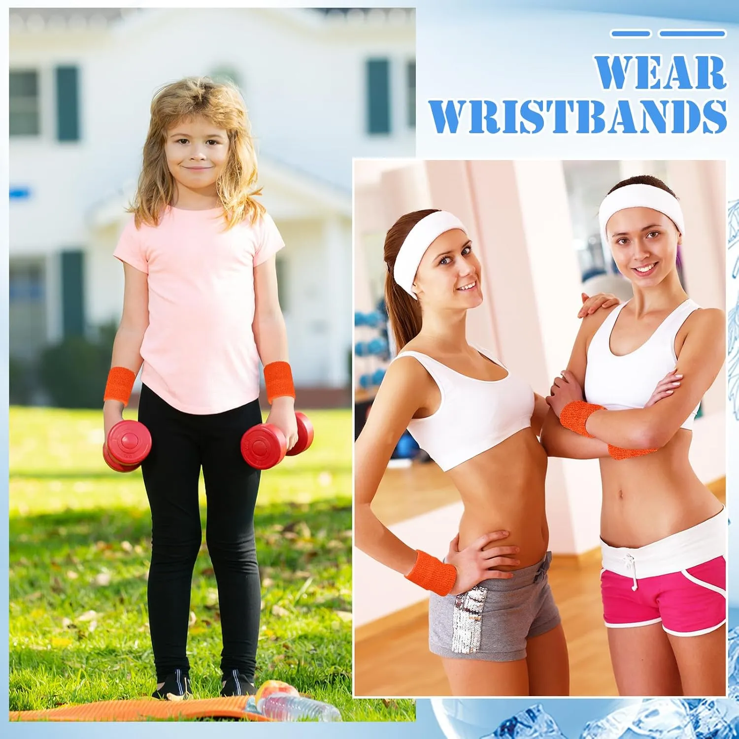6 Pcs Sports Wristbands Sports Absorbent Wristband Wrist Athletic Sweat Bands