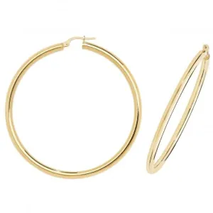 9ct Yellow Gold 50mm Hoop Earrings ER505
