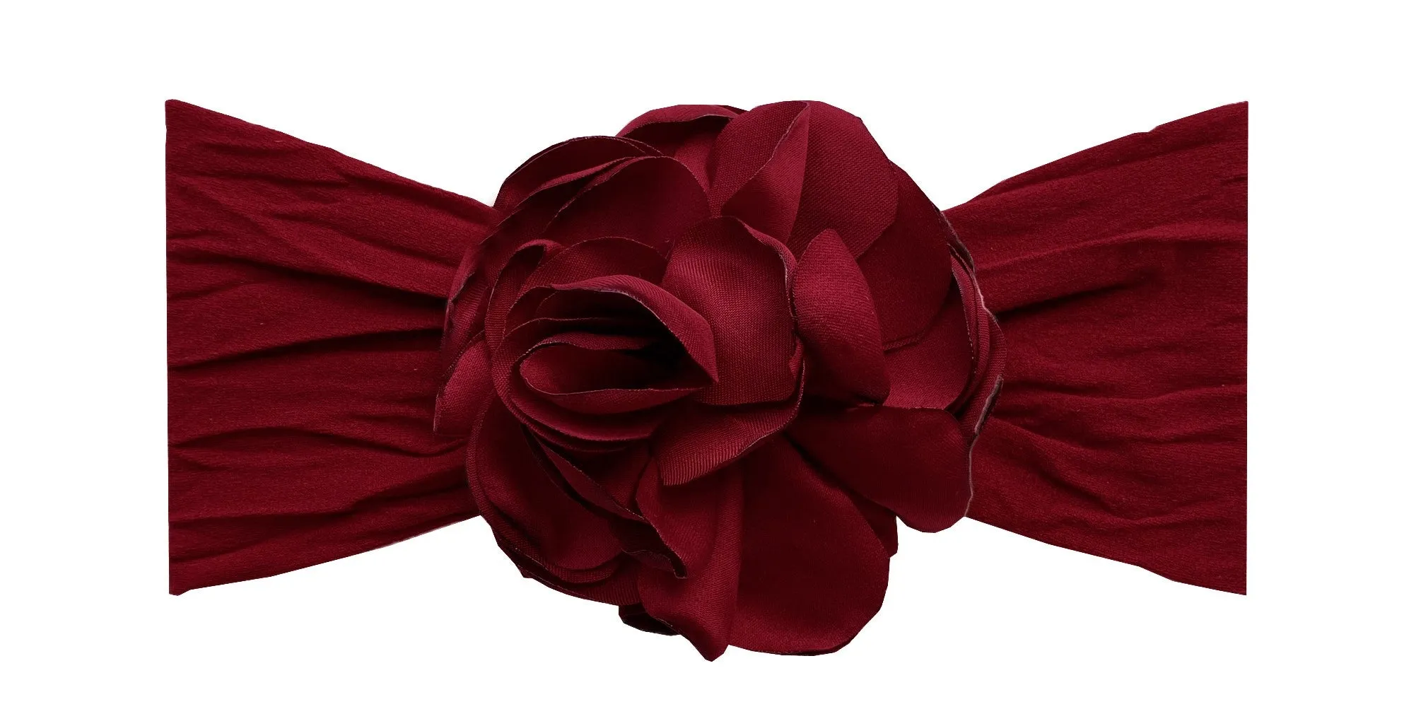 Baby Bling Silk Ruffle Flower Headband - Ruby