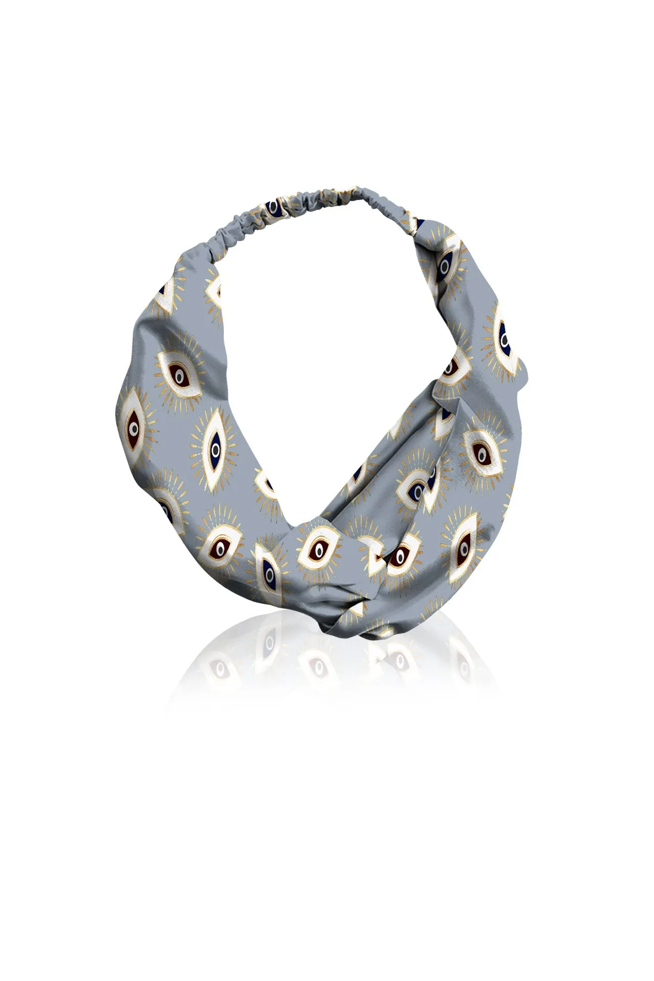Biodegrabble Vegan Fabrics Headband in Evile Eye  Grey