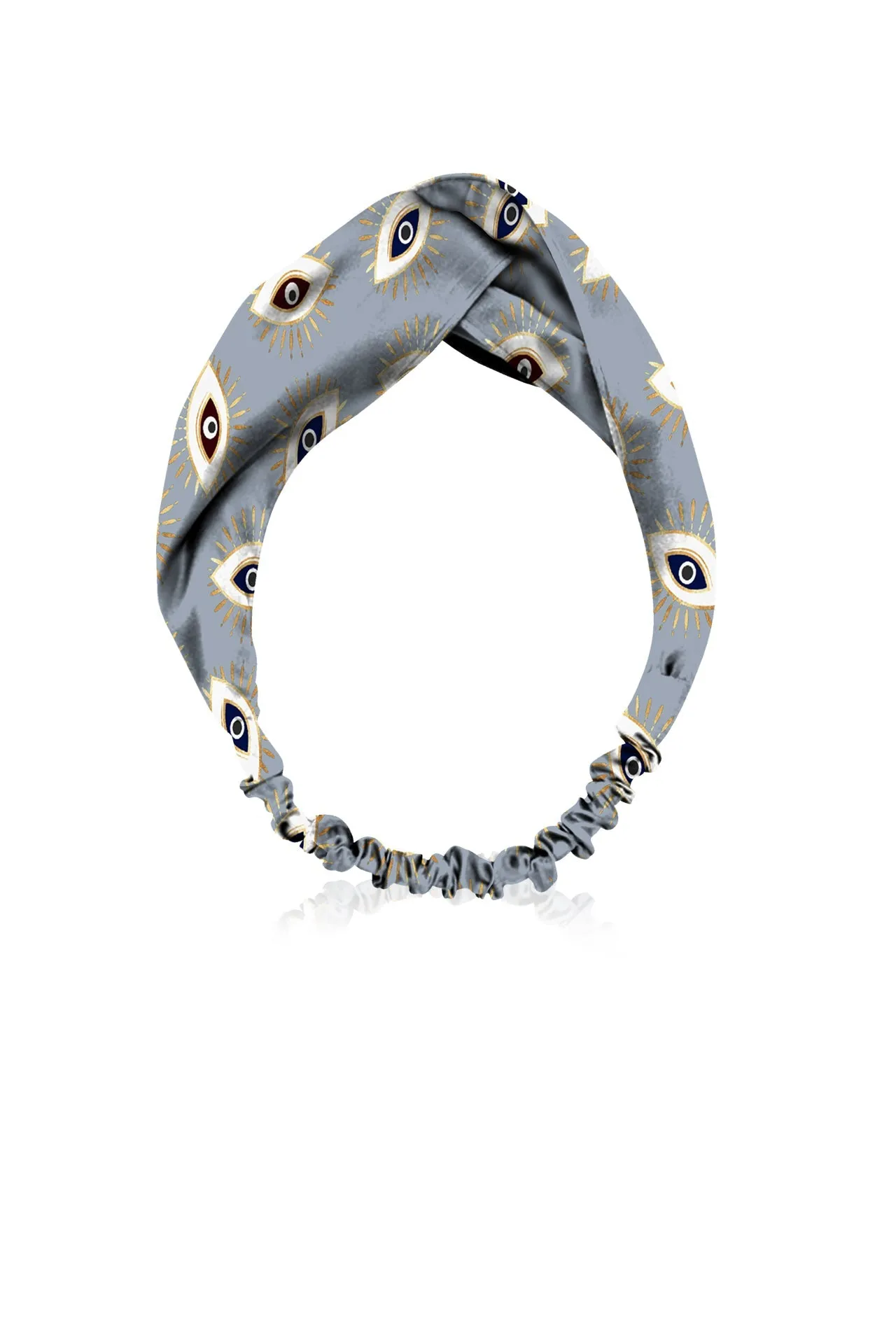 Biodegrabble Vegan Fabrics Headband in Evile Eye  Grey