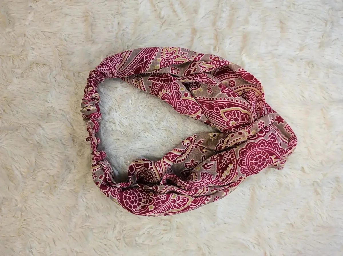 Bohemian Front Knot Handmade Recycled Vintage Silk Sari Headband Hair Accessories Cute Girly Bridesmaids Gift - Set of 3
