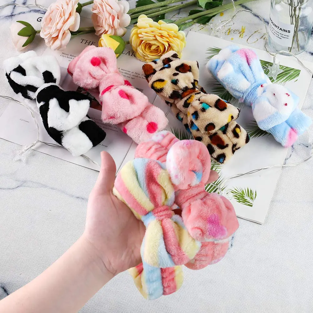 Bow Hair Band Spa Headband, 8PCS Makeup Headbands for Women Shower Spa