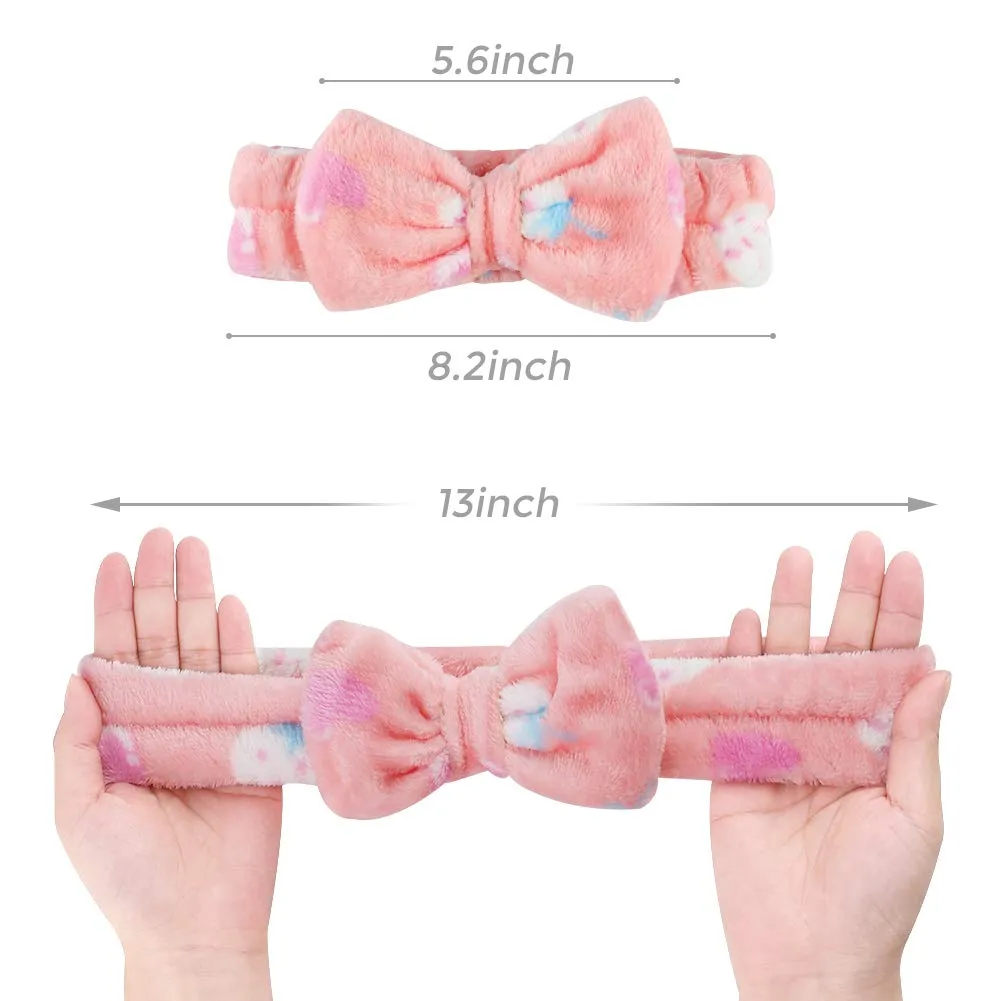 Bow Hair Band Spa Headband, 8PCS Makeup Headbands for Women Shower Spa