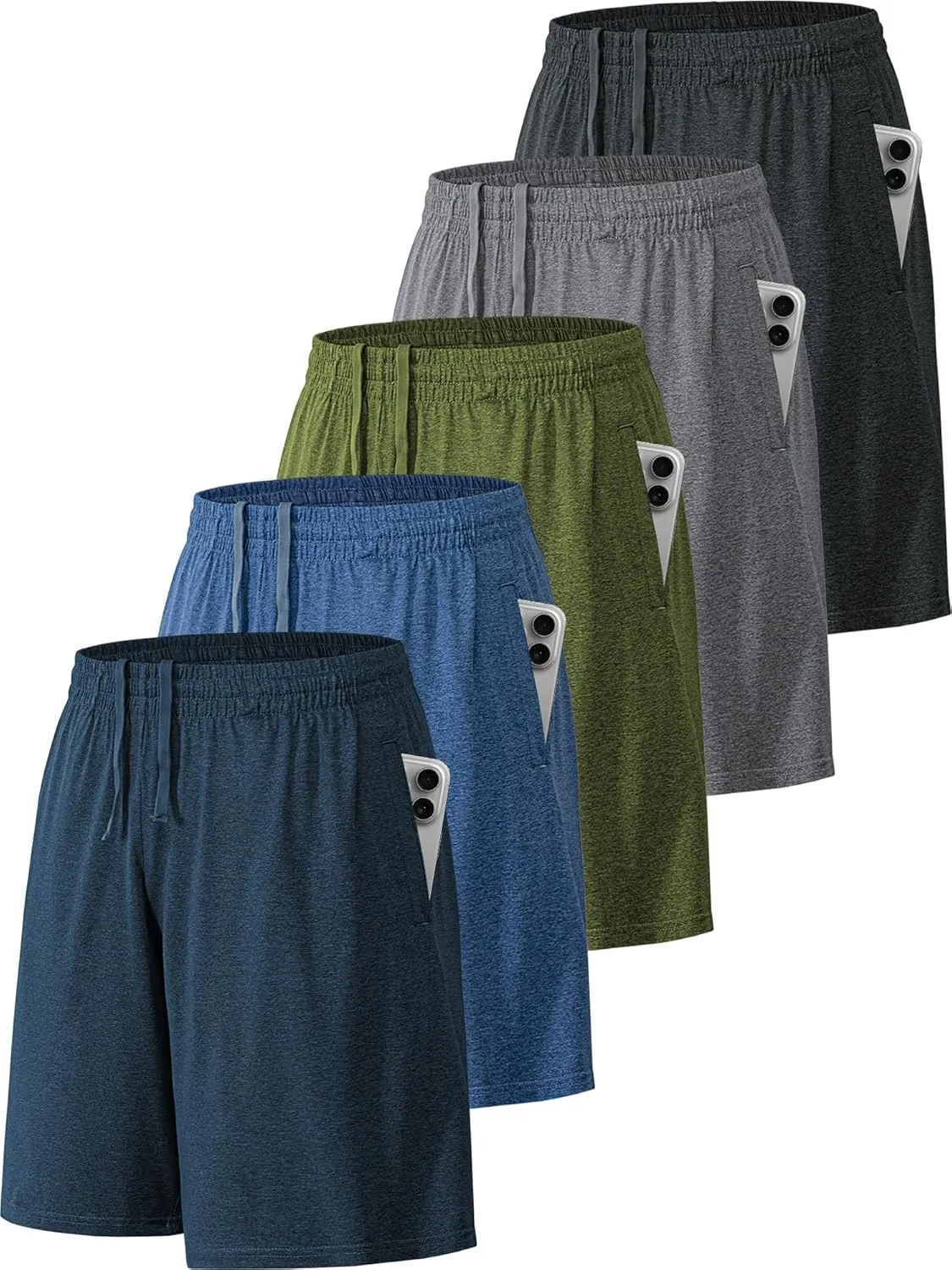 BVNSOZ Men's Athletic Shorts with Pockets and Elastic Waistband Quick Dry Workout Shorts for Men