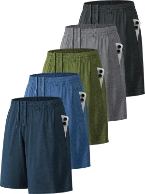 BVNSOZ Men's Athletic Shorts with Pockets and Elastic Waistband Quick Dry Workout Shorts for Men