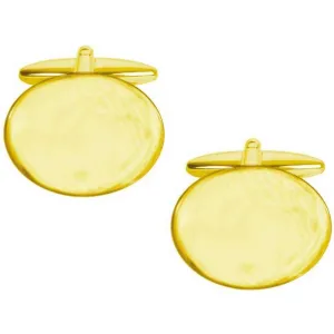 David Van Hagen Plain Flat Cufflinks - Gold