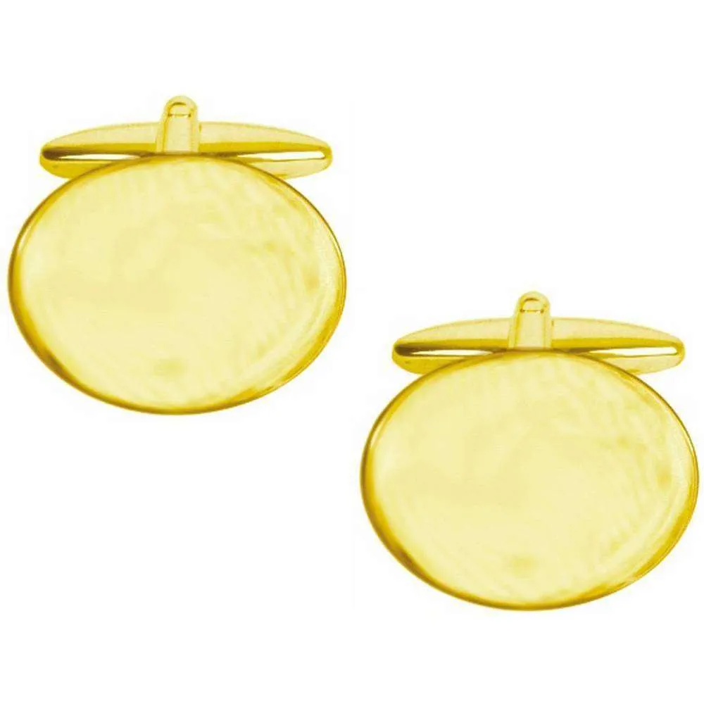 David Van Hagen Plain Flat Cufflinks - Gold