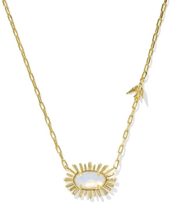 Elisa Bird Gold Plated Opalite Illusion Short Pendant Necklace by Kendra Scott