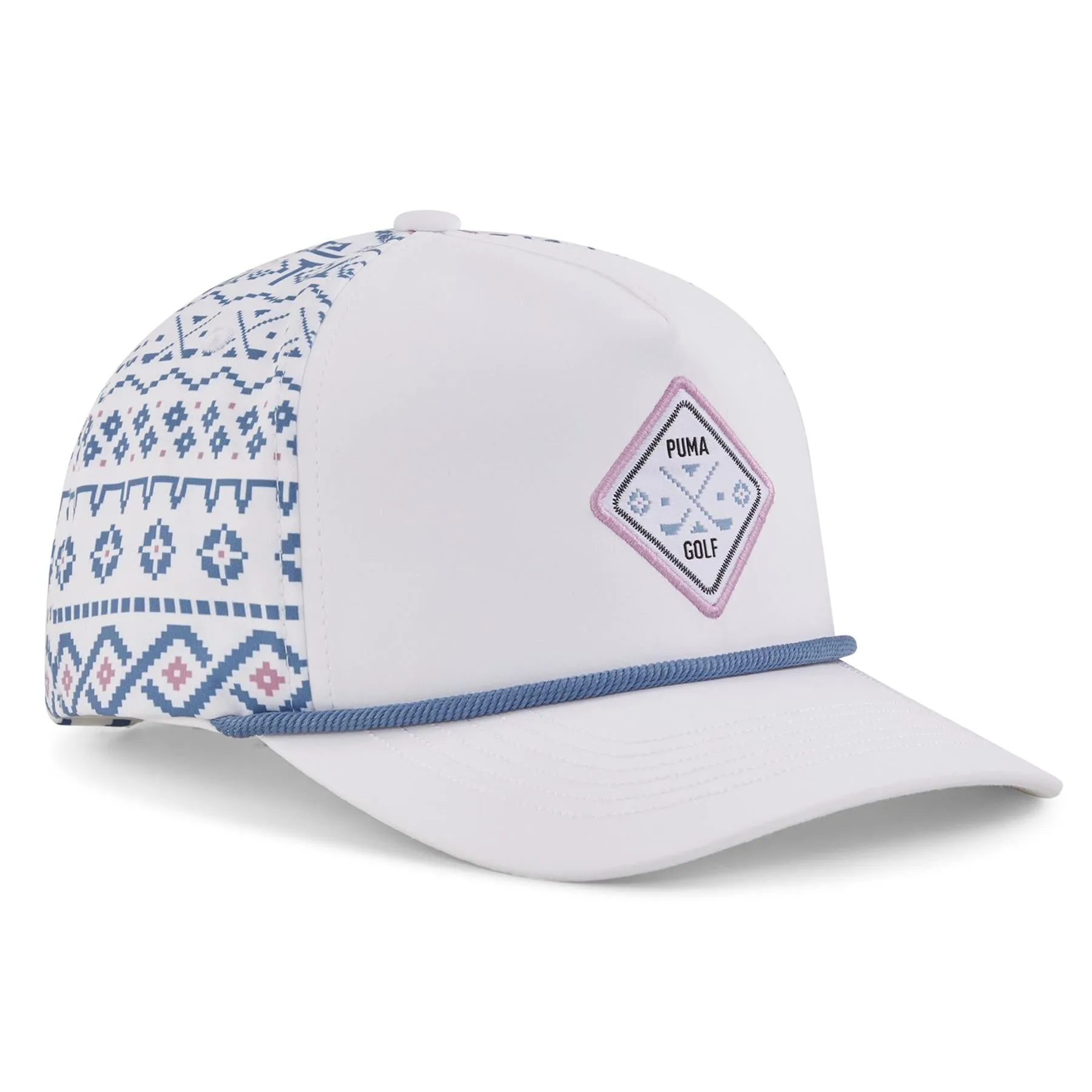 Fair Isle 5 Panel Tech Cap White Glow/Blue Horizon - AW24