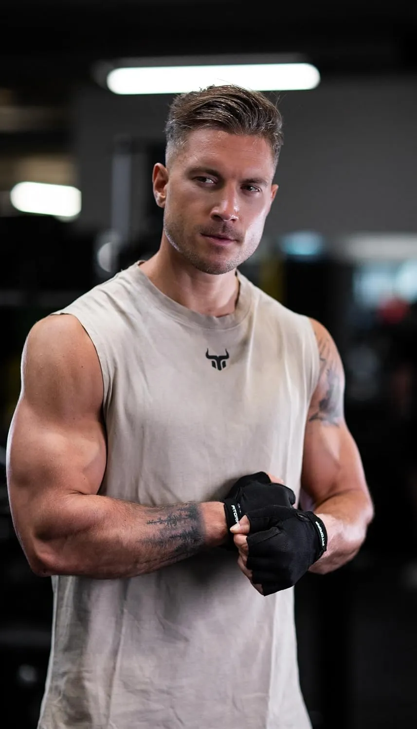 Fitgriff Workout Gloves (Padded) for Men & Women - Fingerless Gym Gloves for Weight Lifting, Training - Full Palm Protection