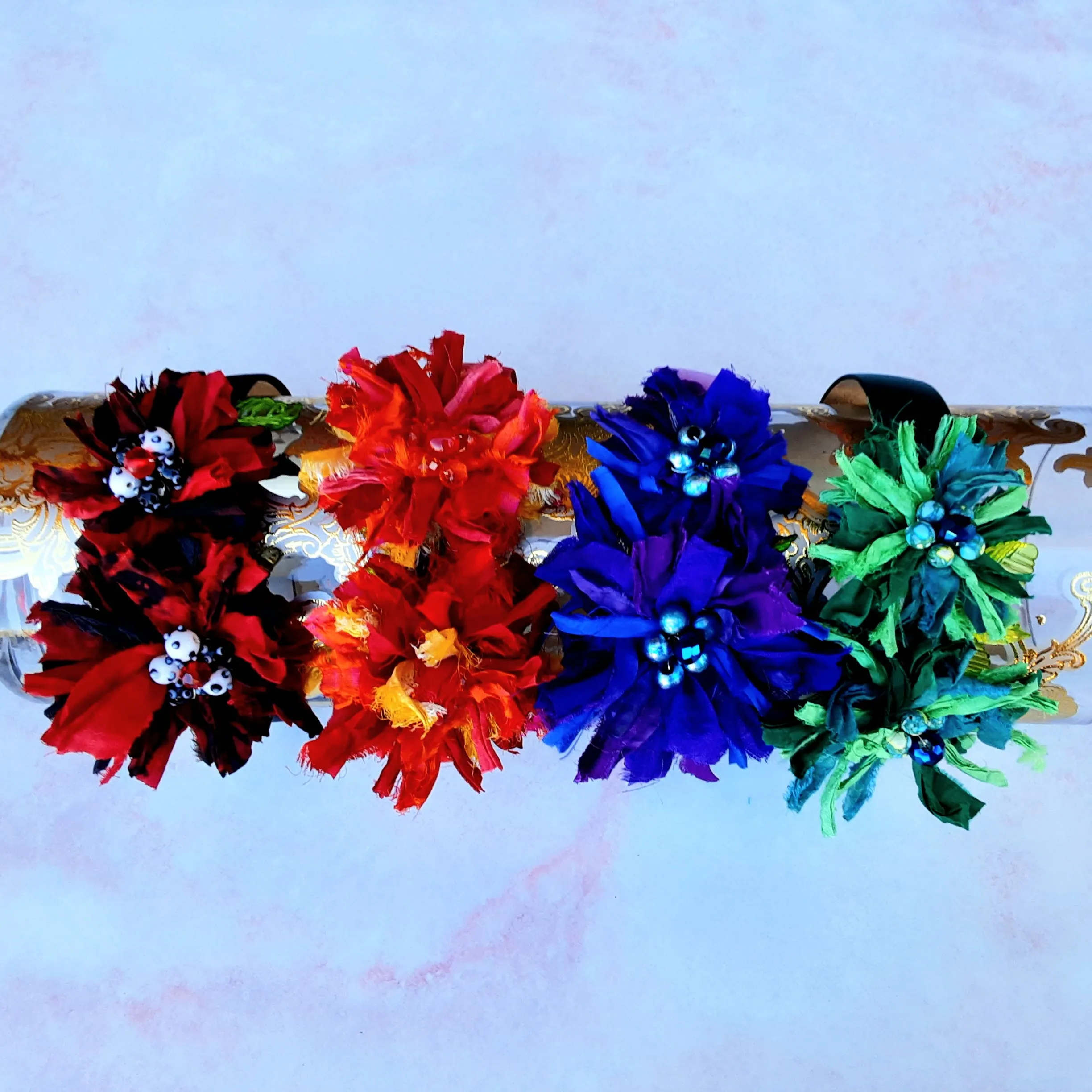 Flexible Silk Flower Headband - Colorful Floral Fascinator - Unique Gift for Her