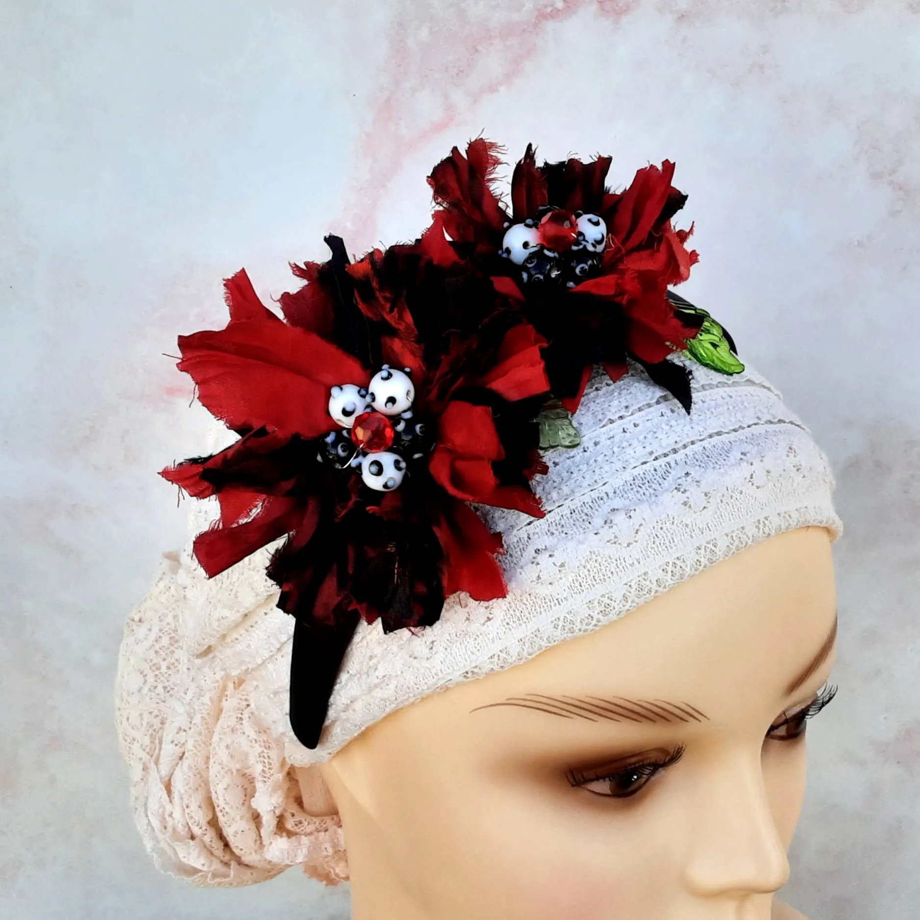 Flexible Silk Flower Headband - Colorful Floral Fascinator - Unique Gift for Her