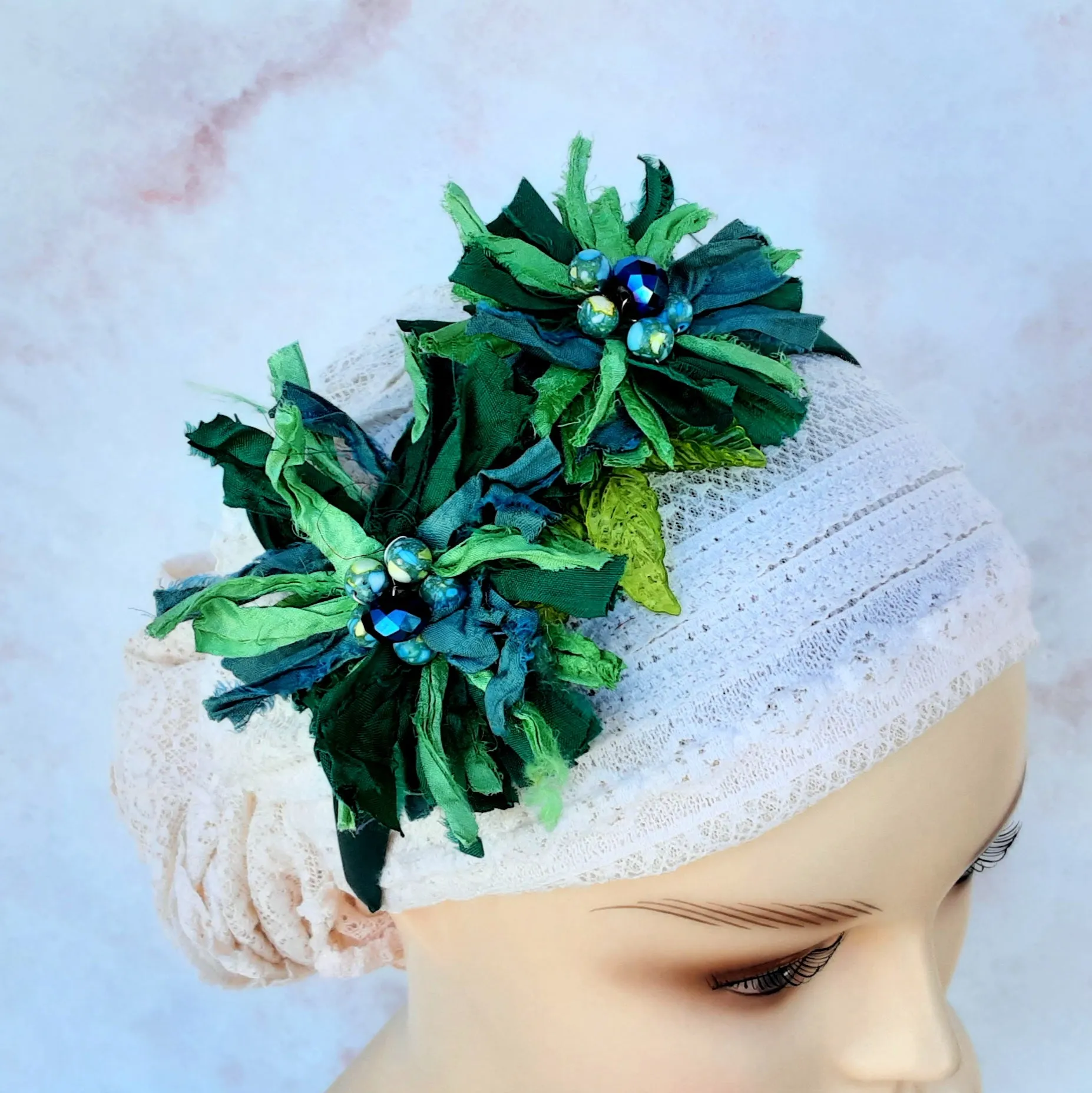 Flexible Silk Flower Headband - Colorful Floral Fascinator - Unique Gift for Her