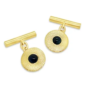French 18kt Gold & sapphire Cufflinks P.5561