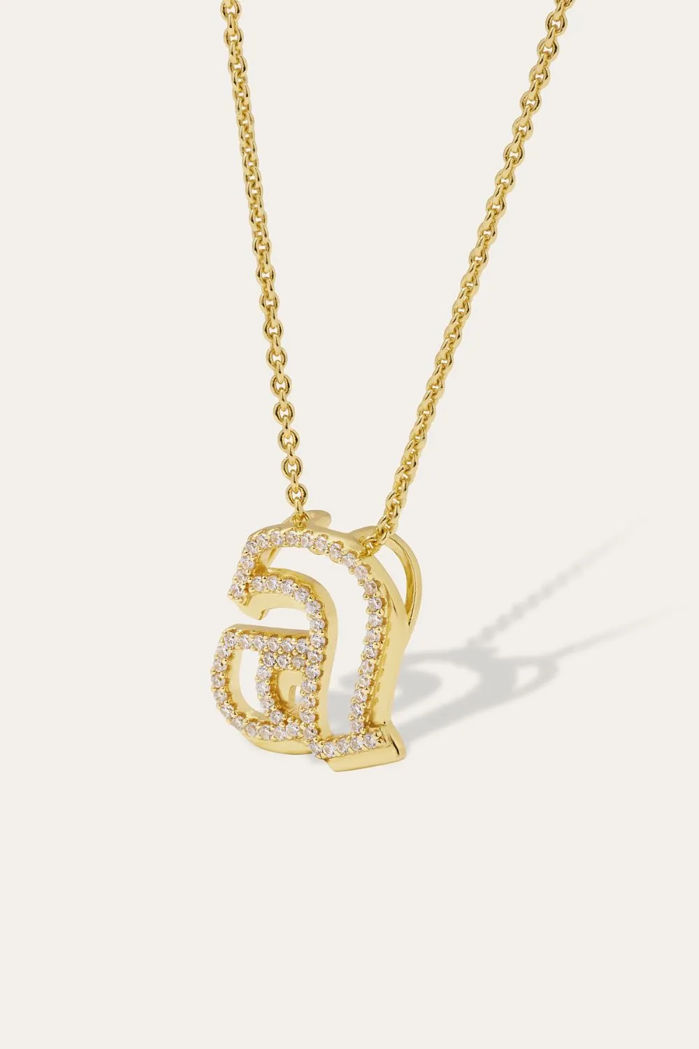 Gothic Initial Gold Vermeil Necklace