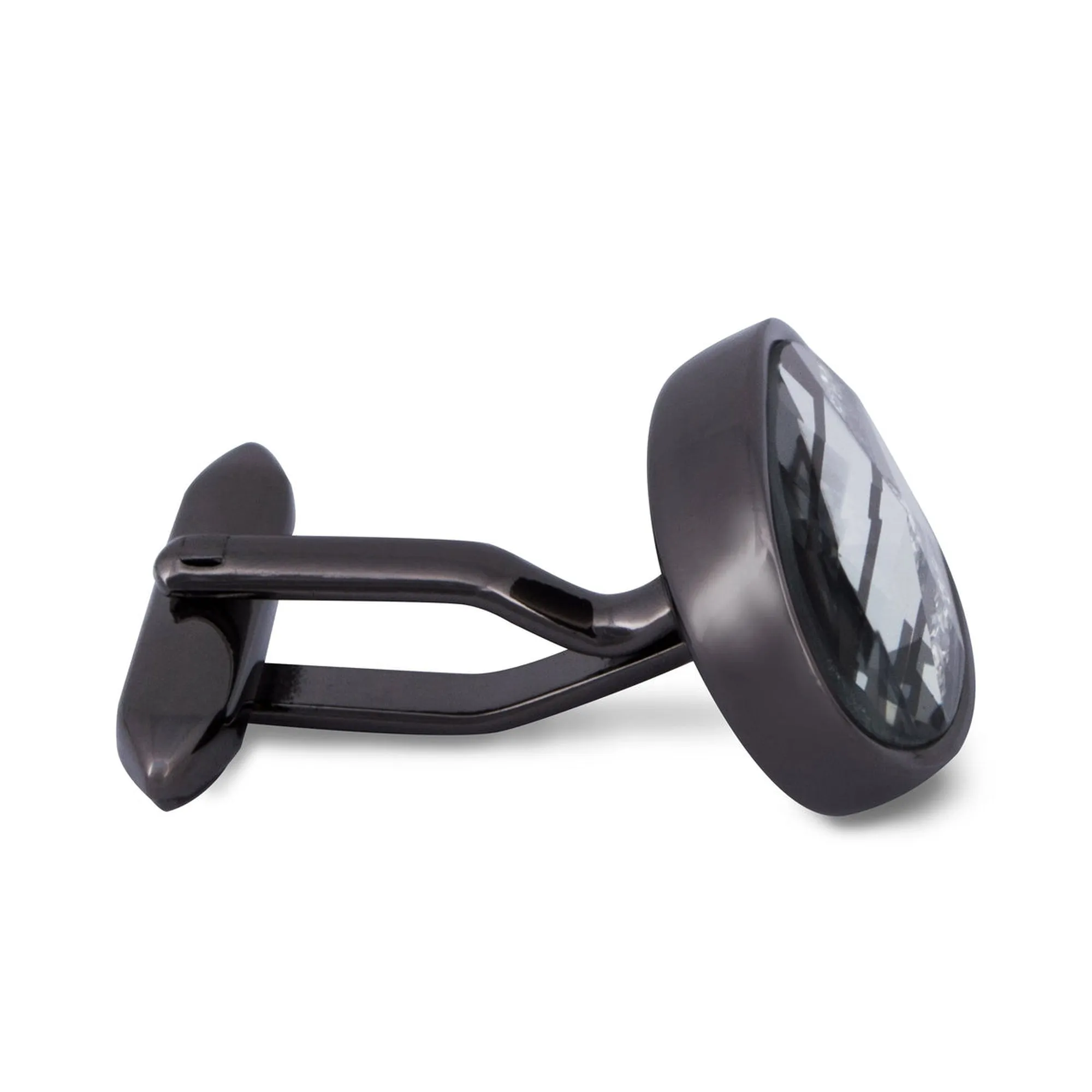 Gunmetal Cufflinks with Crystal Details (Online Exclusive)