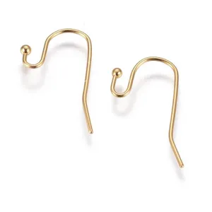 Hook Earrings and ball Gold Stainless Steel 20mm (4)