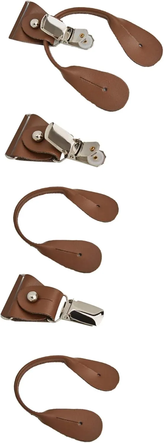Jacob Alexander Men's Solid Fabric Suspenders Braces Convertible Leather Ends and Clips Y-Back