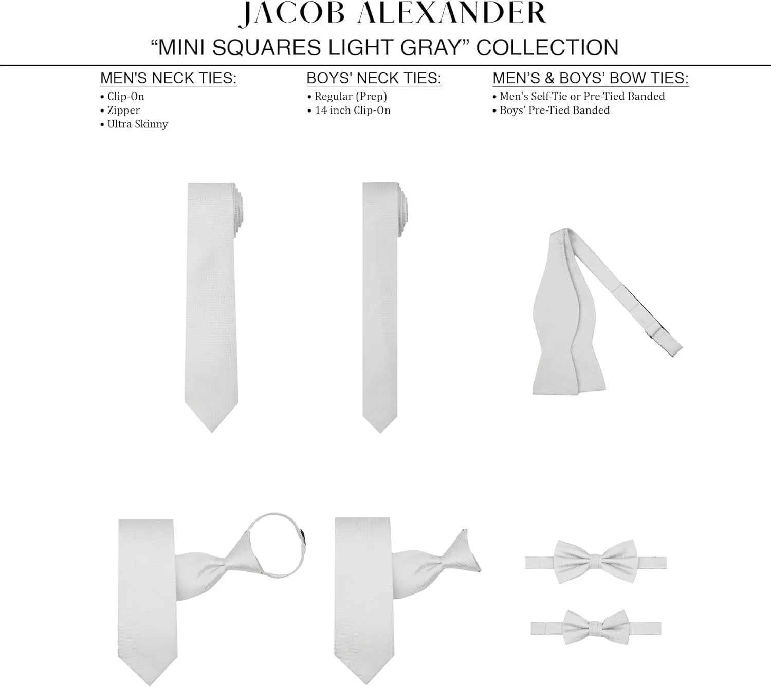Jacob Alexander Men's Woven Subtle Mini Squares Adjustable Self-Tie Bow Tie