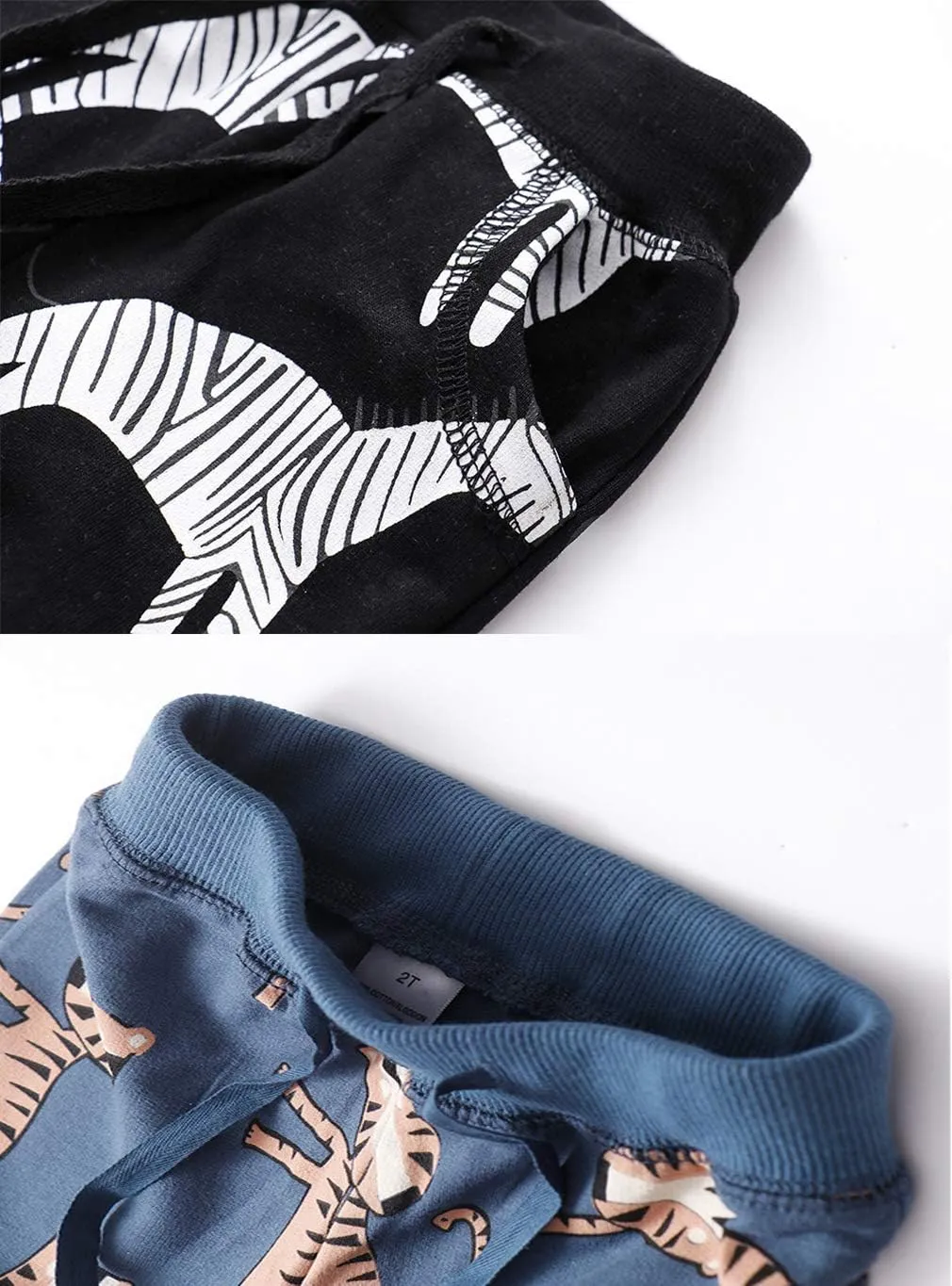 Little Boys Jogger Pants Toddler Boys' Drawstring Elastic Waist Cotton Casual Sweatpants 1PC/ 2 PCS Set