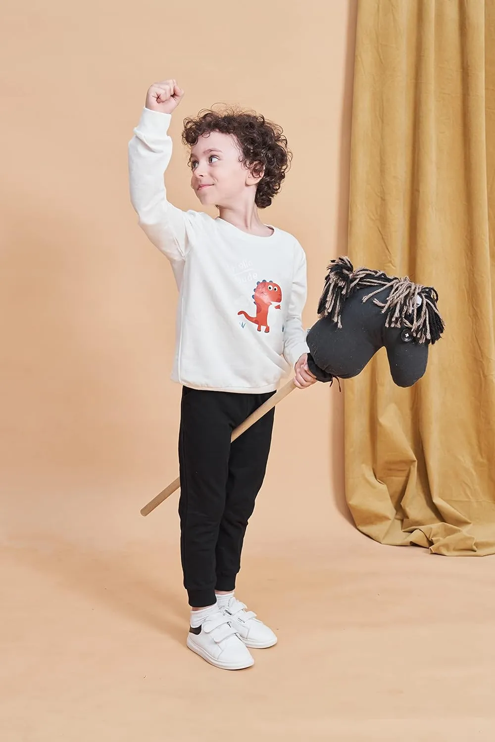 Little Boys Jogger Pants Toddler Boys' Drawstring Elastic Waist Cotton Casual Sweatpants 1PC/ 2 PCS Set