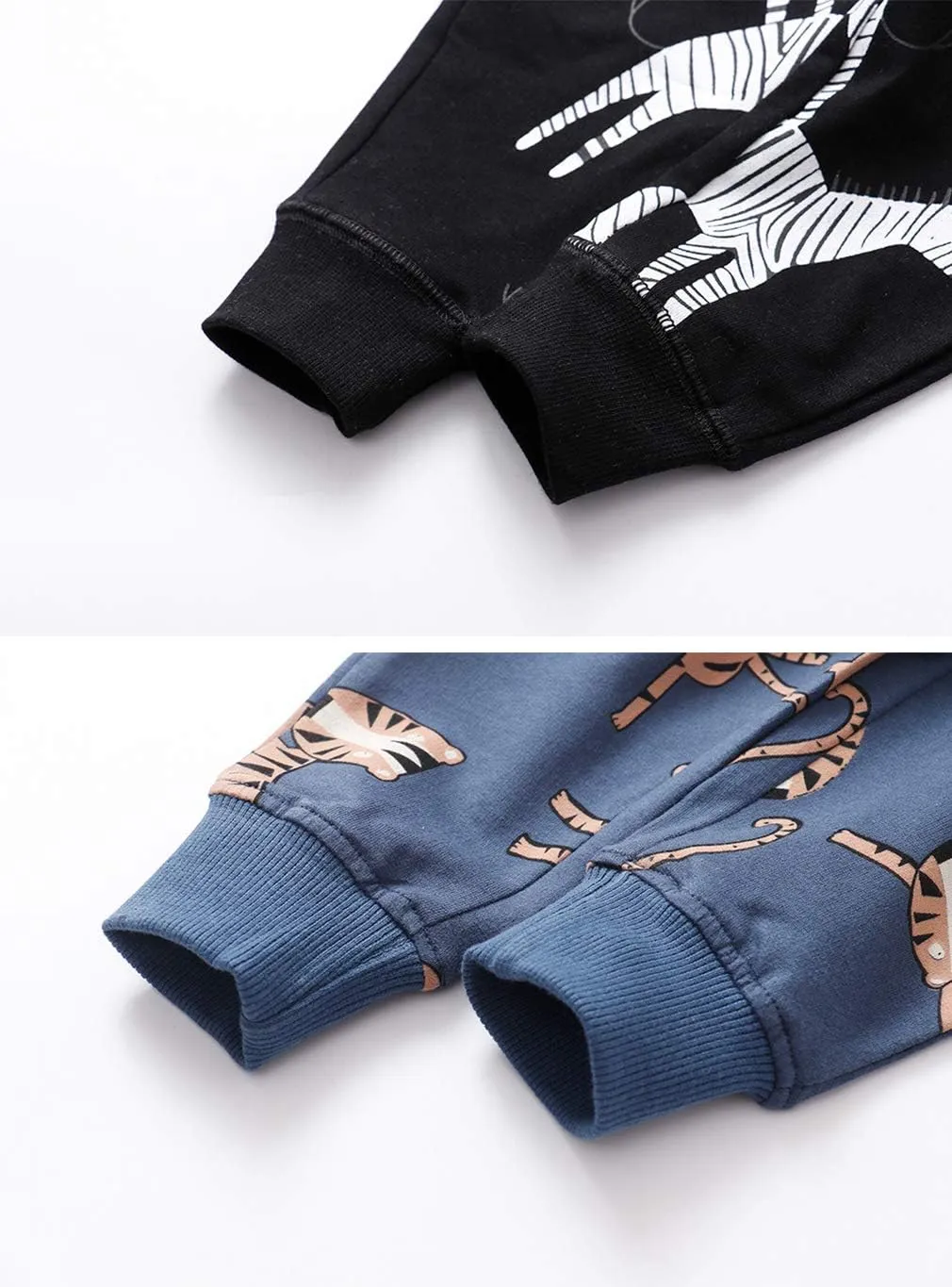 Little Boys Jogger Pants Toddler Boys' Drawstring Elastic Waist Cotton Casual Sweatpants 1PC/ 2 PCS Set