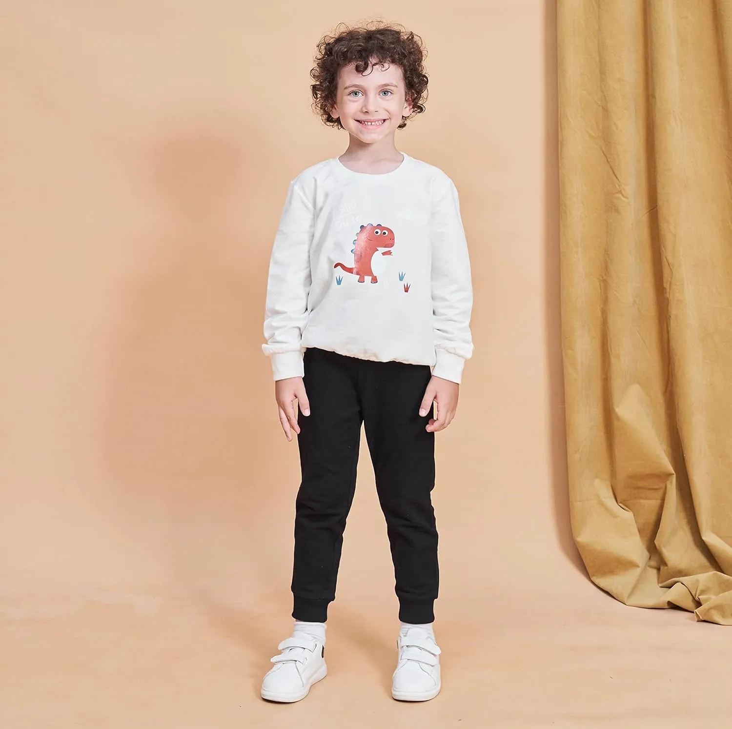 Little Boys Jogger Pants Toddler Boys' Drawstring Elastic Waist Cotton Casual Sweatpants 1PC/ 2 PCS Set