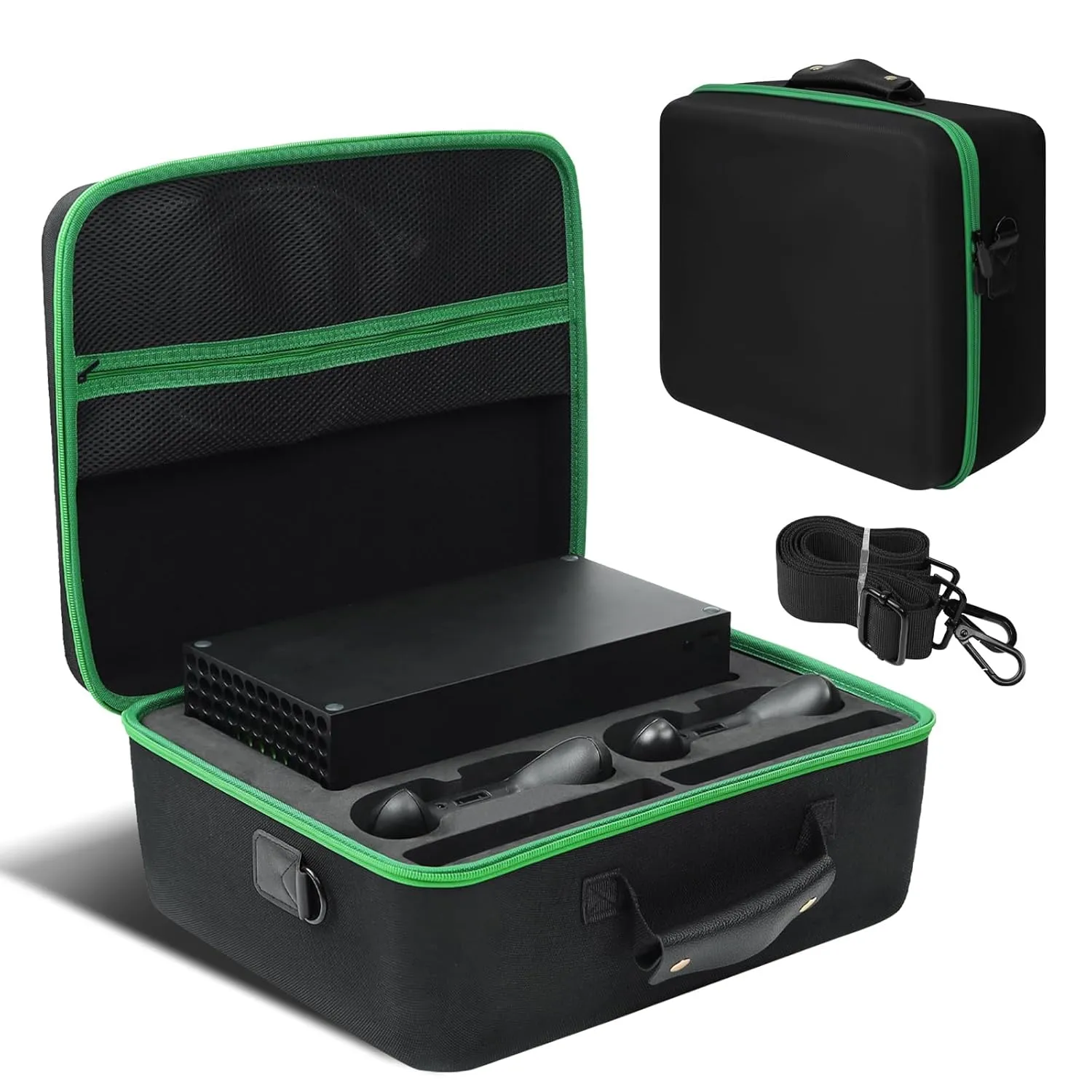 LVKAYCE Hard Carrying Case Compatible with Xbox Series X, Protective Travel Bag for Xbox Series X Console, Controllers, Cables and Other Accessories