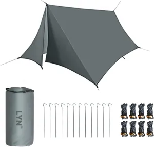 LYN Extra Large Zipper Reusable Survival Emergency Shelter Tent,Thermal Waterproof Fireproof Lightweight Bugout, with ParacordStake for Camping,First Aid,Hiking&Bushcraft