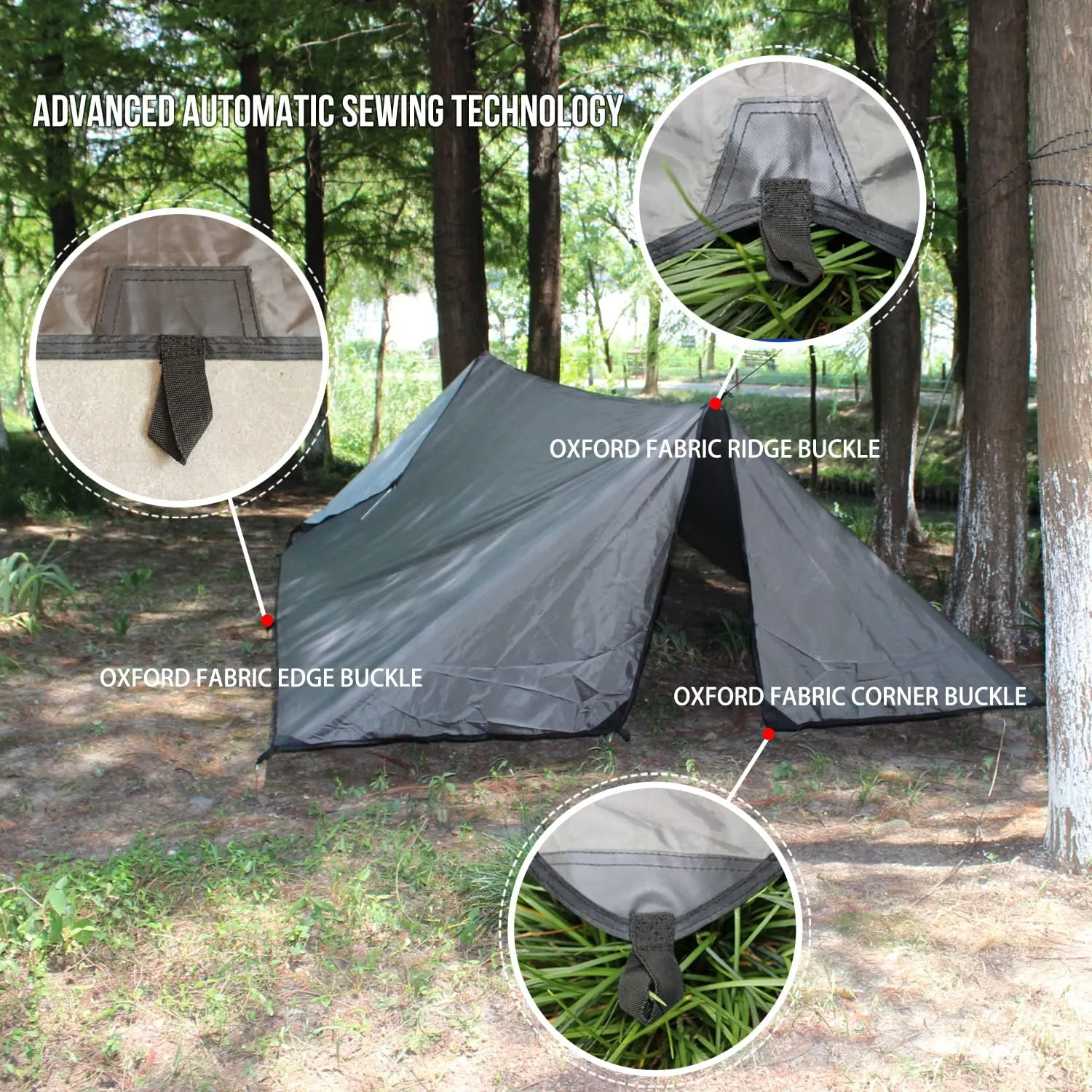 LYN Extra Large Zipper Reusable Survival Emergency Shelter Tent,Thermal Waterproof Fireproof Lightweight Bugout, with ParacordStake for Camping,First Aid,Hiking&Bushcraft