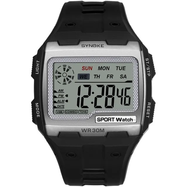 Mens Big Numbers Men Sport Watch Digital Multifunction Alarm Chrono Watches