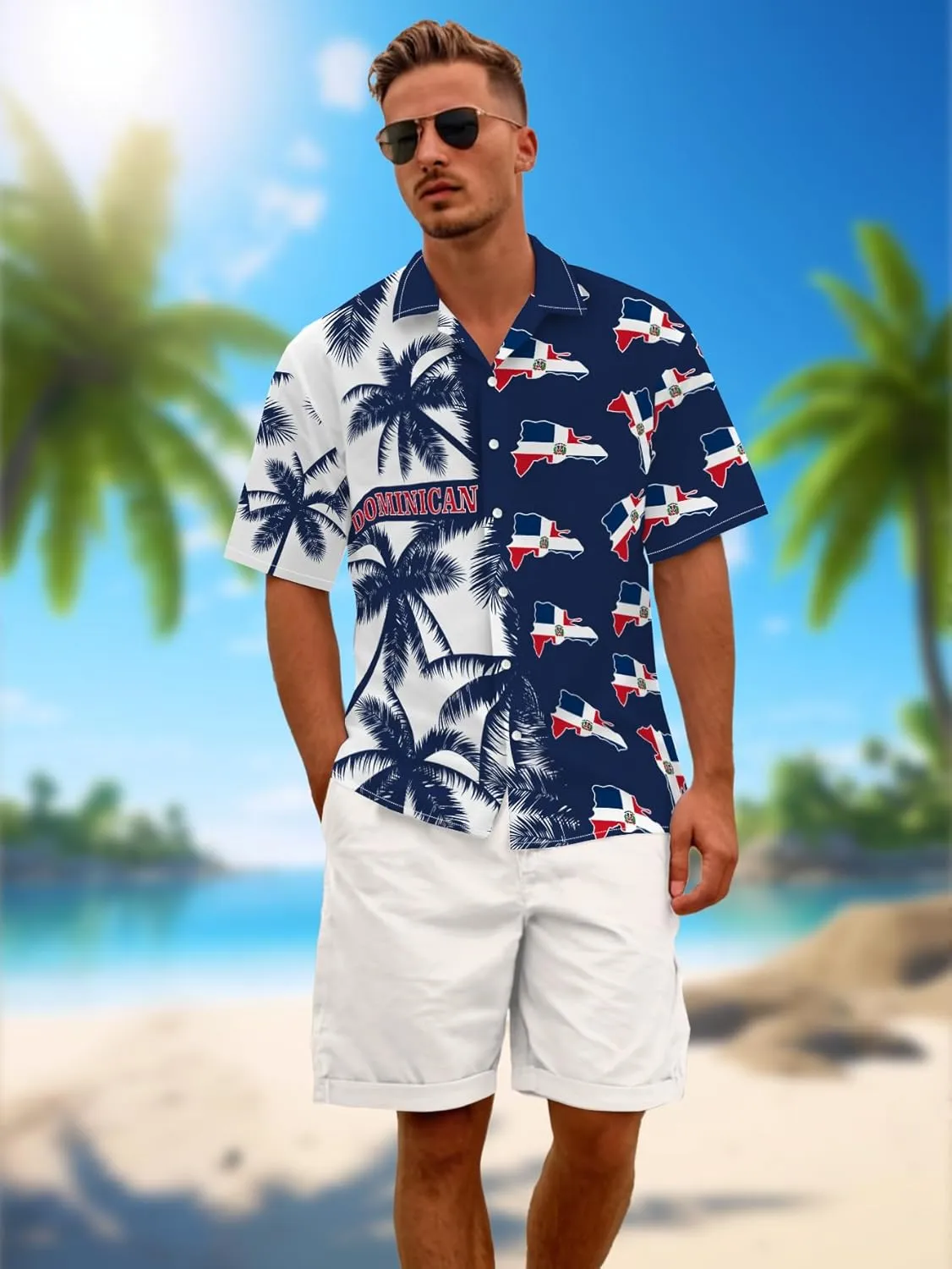 Men's Hawaiian Shirt Short Sleeve Casual Button Down Shirt Novelty Print Tropical Beach Shirt