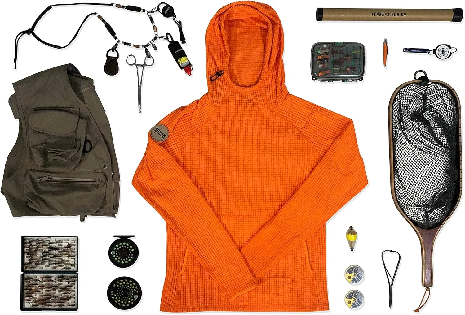Men's Outdoor Fleece Mid-Layer Grid Hoodie For Hiking Skiing Backpacking