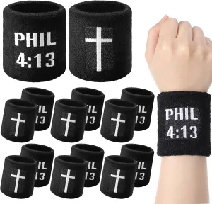 Misdary 6 Pair Faith Cross Drip Wristband Baseball Drip Baseball Accessories Cross Sports Wristband Absorbent Sweat Band Athletic Christian Faith for Sports Basketball Football Gym Workout