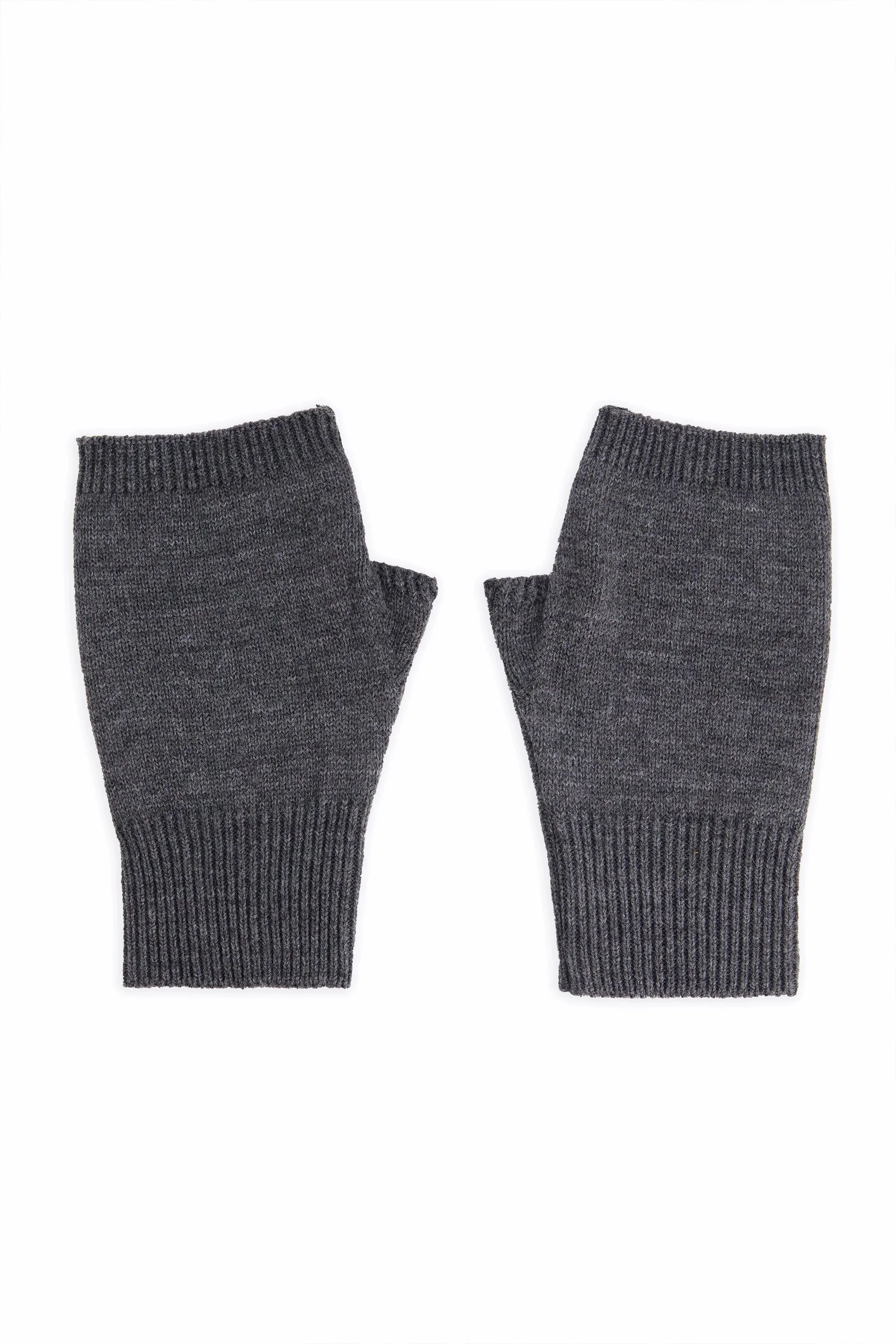 Mélange Knit Fingerless Gloves