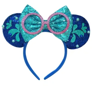Mouse Ear Headband,Sadness Ear Hairband,Glitter Sequin Bow Ears for Women Adult Cosplay Costume Birthday Party Halloween Decorations Favor Shiny Hair Accessory(132)