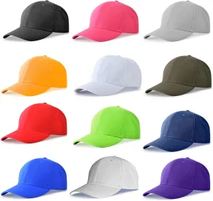 NOBONDO 12 Pack Unisex Baseball Caps - Bulk Wholesale Blank Plain Adjustable Hats for Men & Women