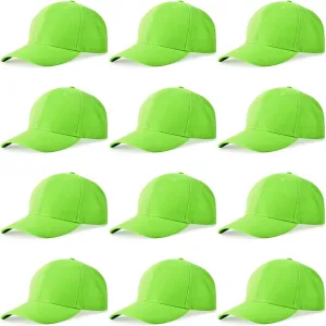 NOBONDO 12 Pack Unisex Baseball Caps - Bulk Wholesale Blank Plain Adjustable Hats for Men & Women