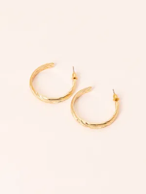 Patterned C-hoop Earrings