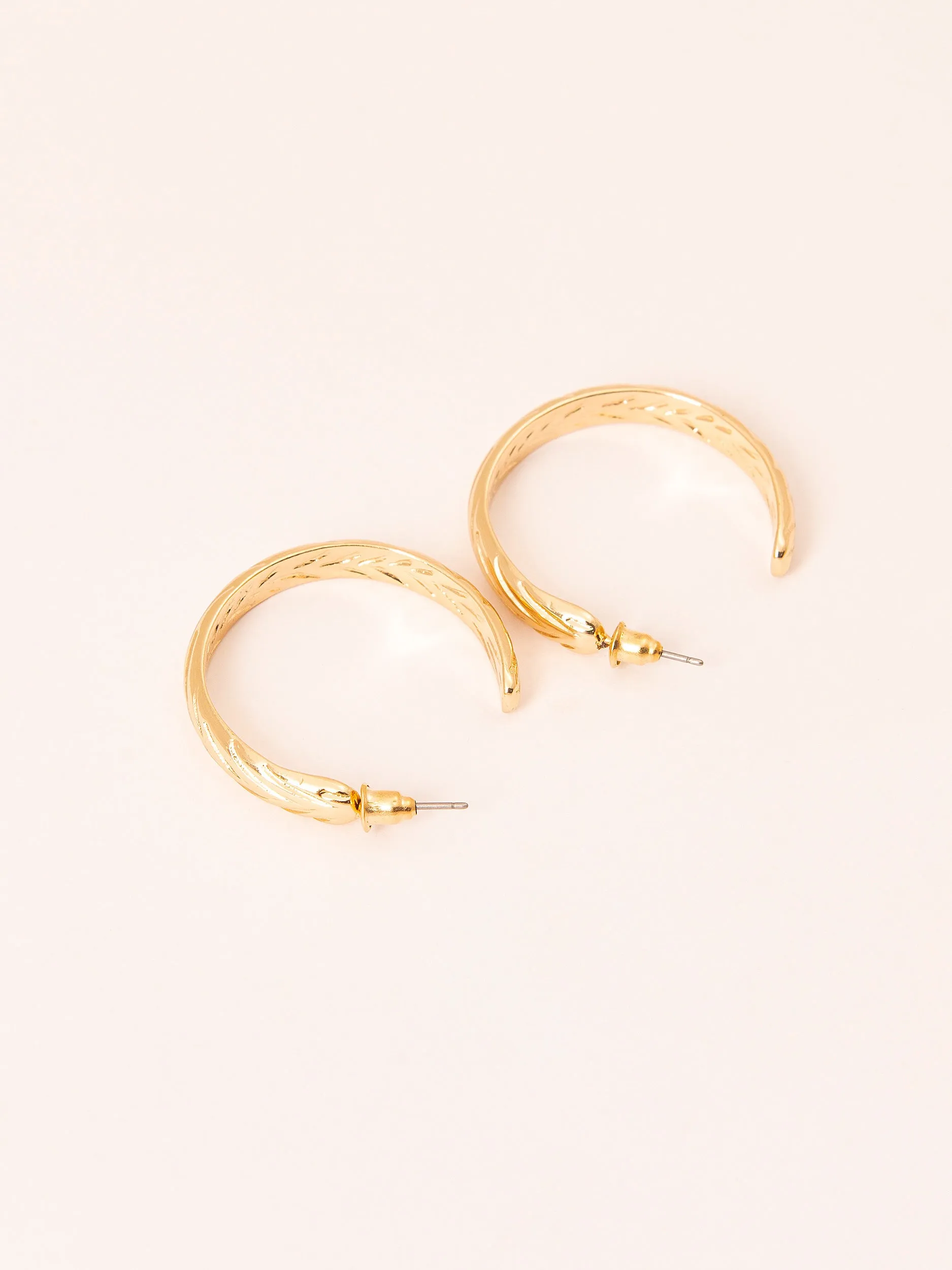 Patterned C-hoop Earrings