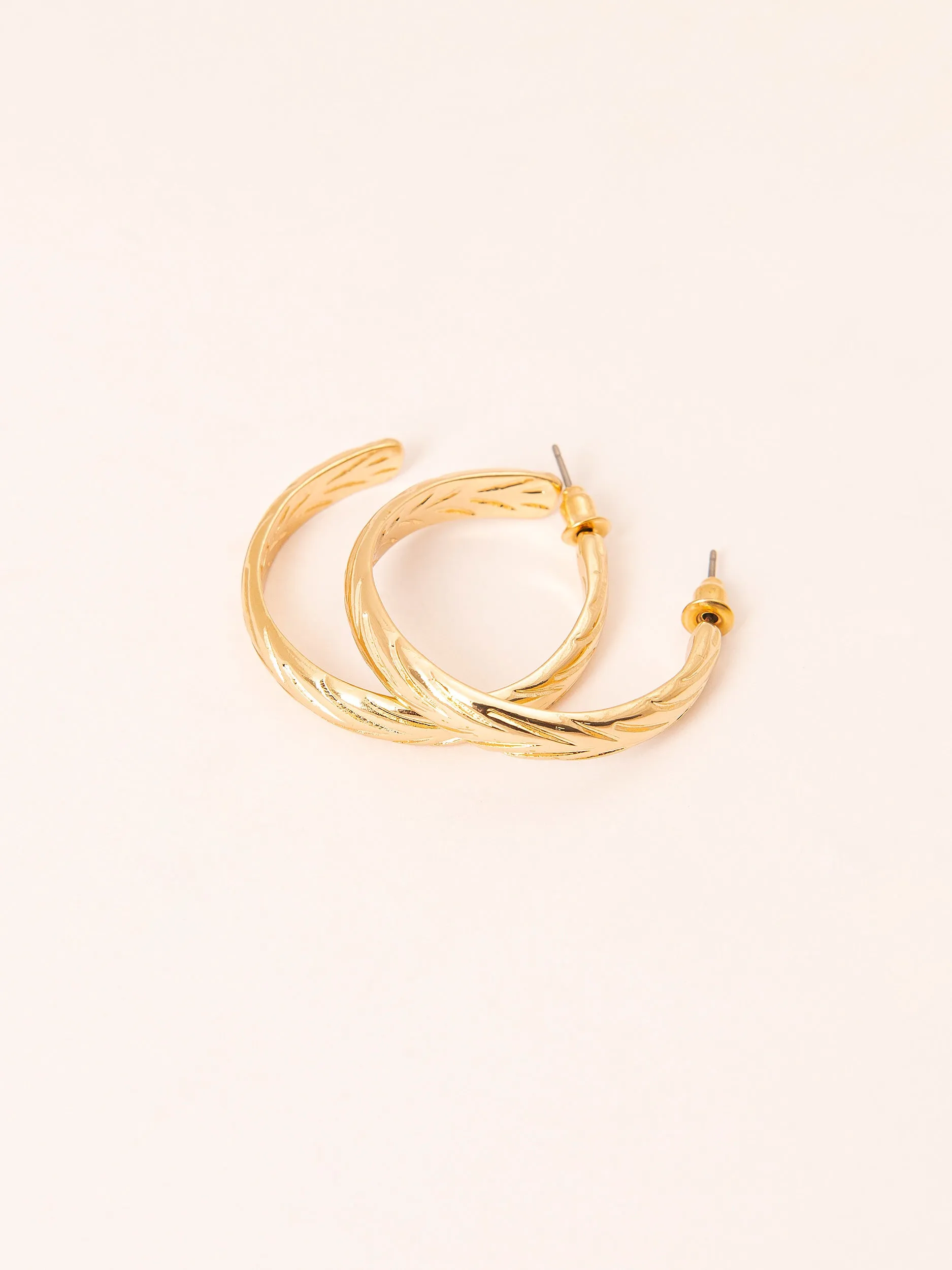 Patterned C-hoop Earrings