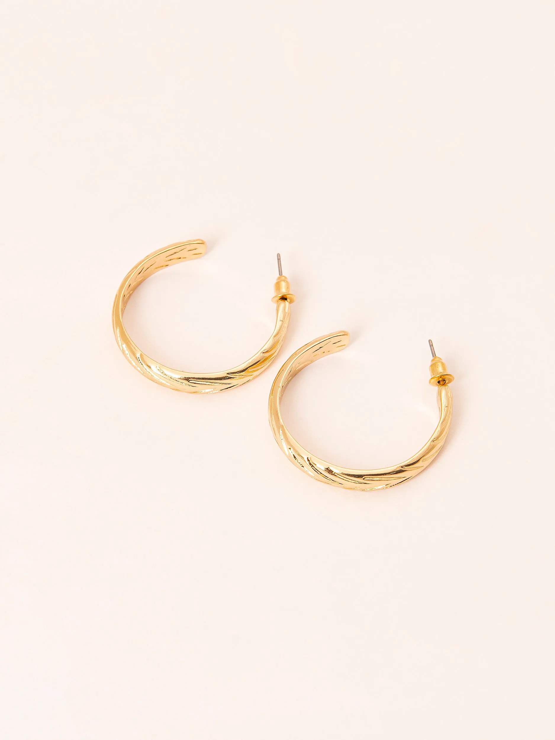 Patterned C-hoop Earrings